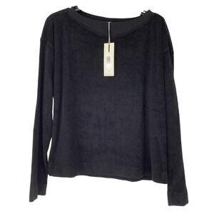 Mododoc Women's Small Black Crew Neck Sweatshirt Pullover Athleisure B11-3